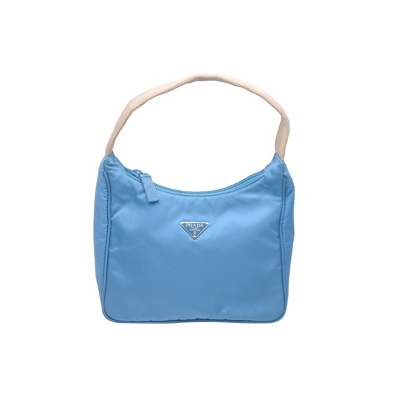 Prada Handbags - PRADA Hobo Handbag Blue Triangle Logo One Shoulder
